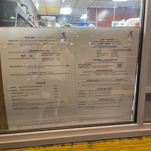 current menu as of 3/12/21.