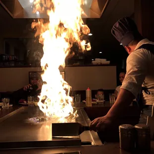 a chef preparing food