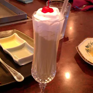 Jenpachi after dinner drink. Tastes like warm grasshopper. Yumm