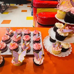 Butterfly themed birthday cupcakes