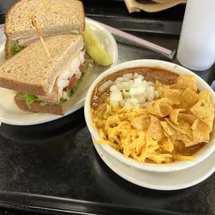 Frito Pie and Club Sandwich