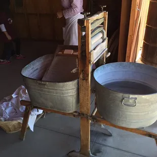 The kids were able to do experience life on a ranch in the 1880s including doing laundry.
