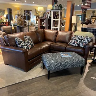 Leather sectional.