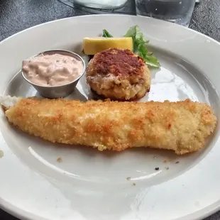 Walleye Filet and Crab Cake