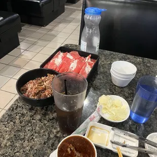 Beef brisket and beef Bulgogi