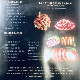 All you can eat : 3 menus 3 prices