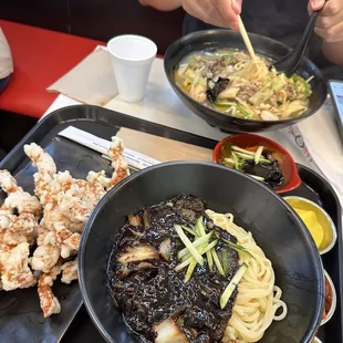Jajangmyeon, tang suyuk and beef jjampong