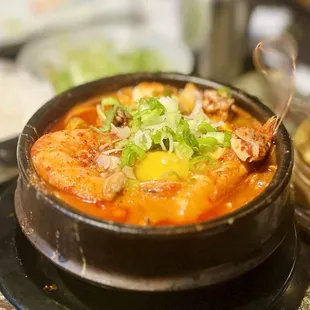 Seafood soft tofu stew