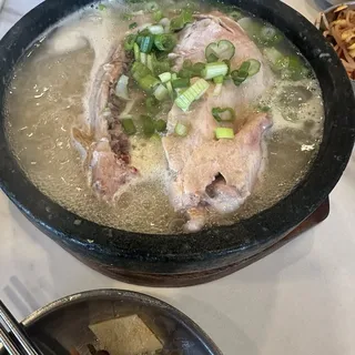Ginseng Chicken Soup in Stone Pot