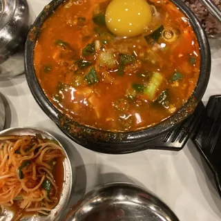 Beef Tofu Soup in Stone Pot