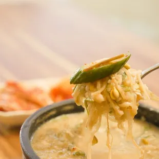 a close up of a bowl of food