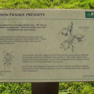 Interpretive sign at visitor area