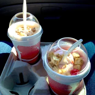 On the left: Reese PB &amp; Cookie Dough clipper. On the right: White House Cherry &amp; NY Cheesecake clipper.