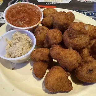 Fried button mushrooms with fresh horseradish and cocktail sauce--07-09-2024