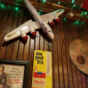Model planes hung throughout.