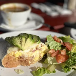 Breakfast burrito  with avocado