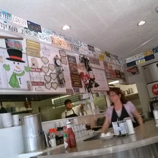 Jeremy&apos;s Coffee Shop wall of car plates - this pic was taken in 2014