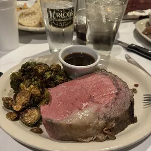 Prime rib and brussle sprouts