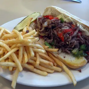 a sandwich and french fries