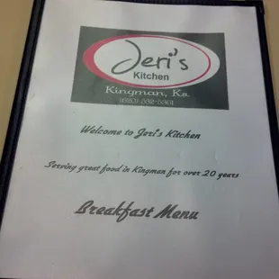 the menu for the restaurant