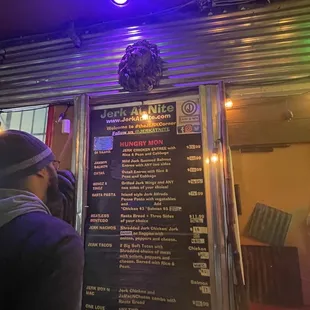 a menu at a restaurant