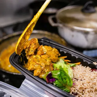 a meal in a plastic container