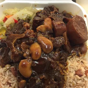Oxtail with rice and peas. Always satisfied when I get it from jerk pit
