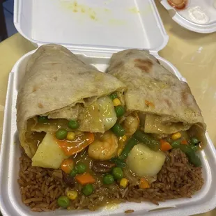 Curry Shrimp Roti