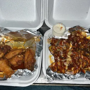 Honey Hot 5 Piece Wings Jerk Fries