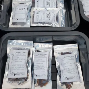 the contents of a variety of snacks