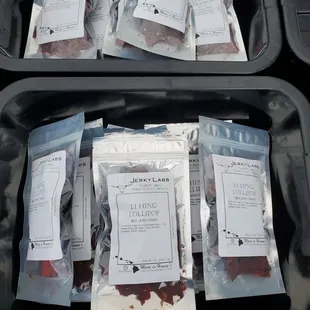 the contents of a bag of beef