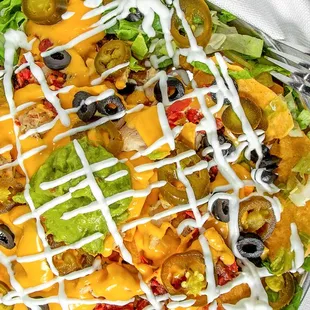 Loaded Nachos with Shredded Chicken