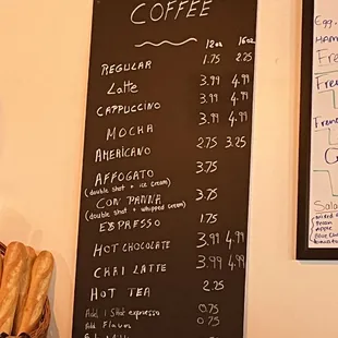 Coffee list