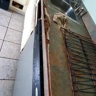 The kitchen where they prep their food! Don't eat here!