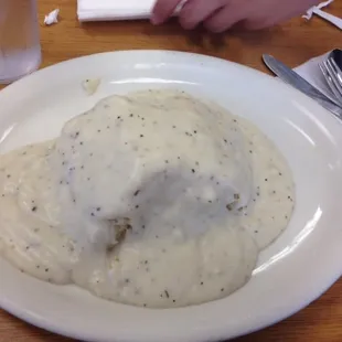 Biscuits smothered in gravy