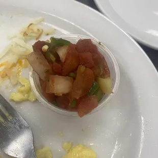 Salsa that is not fresh it is from bottle.