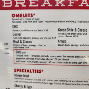 breakfast menu