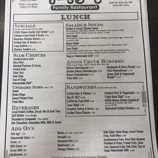 Lunch menu!