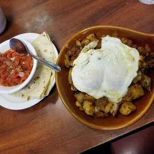 Fiesta skillet with a tortilla instead of bread $8.39
