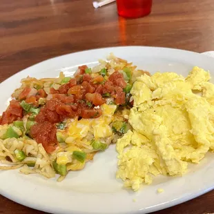 Huevos Garcia included a giant flour tortilla, like g-grandmother used to make.