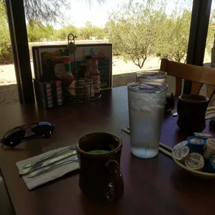 Breakfast with a view. Try the eggs Benny w/chorizo on Broadway.