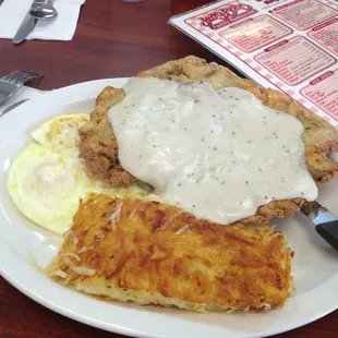 Chicken fried steak!! Huge!