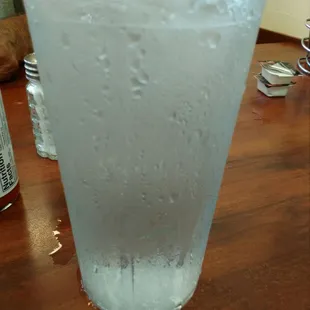 My glass of water when we sat down