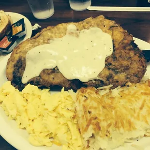 Chicken Fried Steak &amp; eggs.