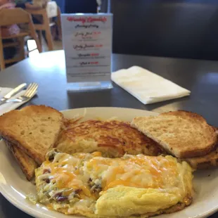 Green chile omelette