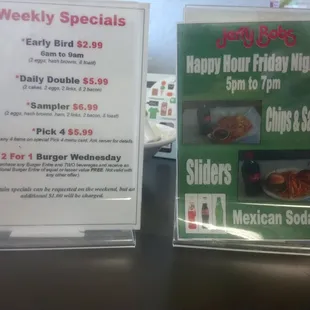 SPECIALS - WEEKLY &amp; FRIDAYS