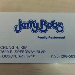 A business card from this location.