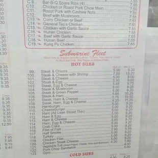 menu