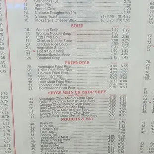 menu