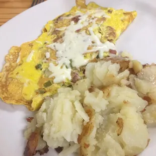 Western omelette with home fries